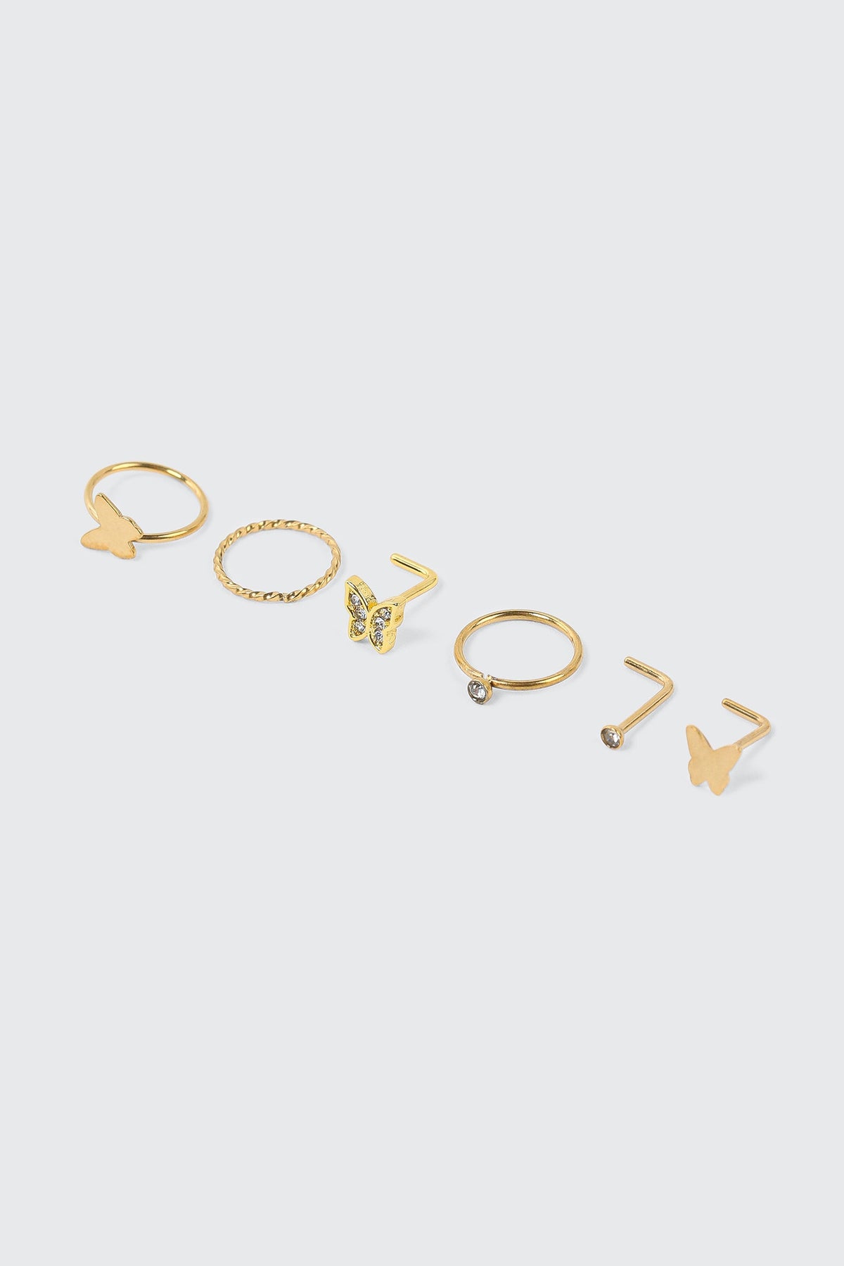 6-Pack 18K Gold Plated Nose Piercings