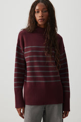 Striped Mock Neck Sweater