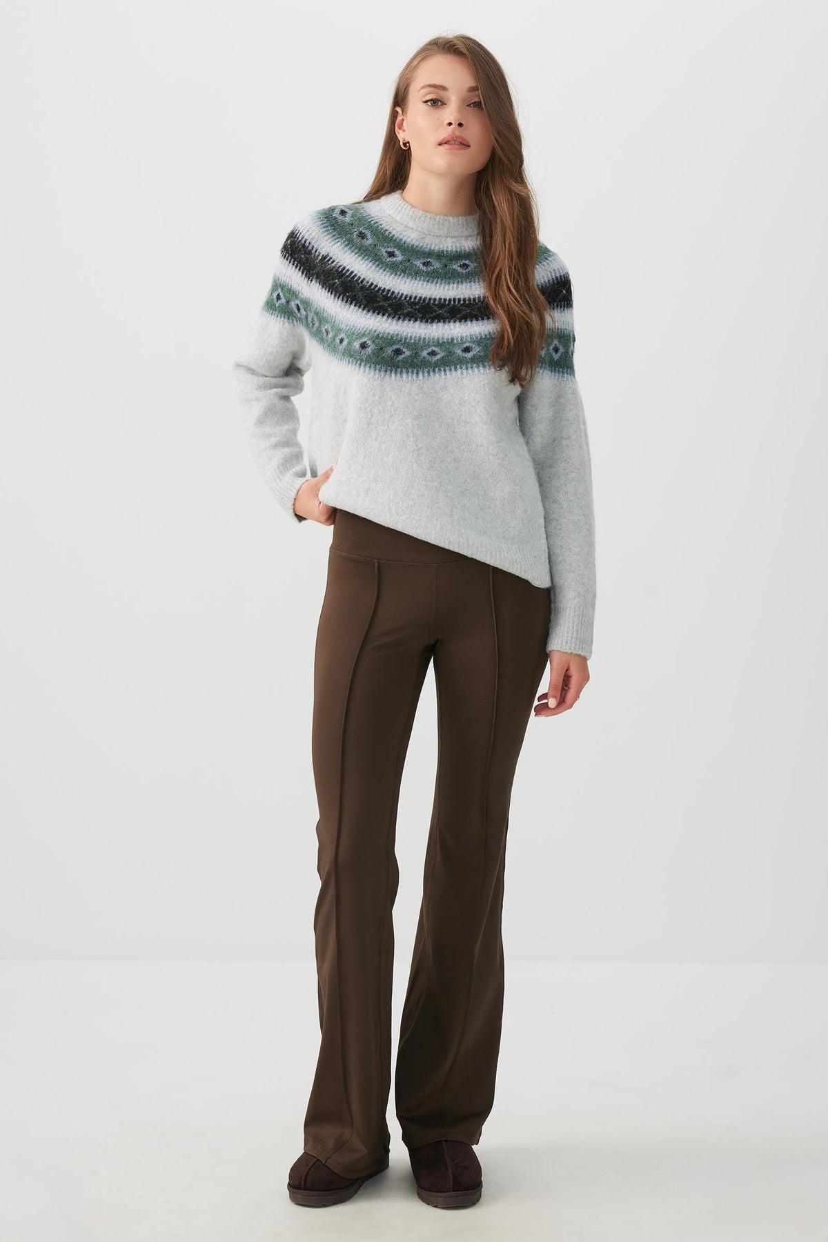 Pintuck Flare Leggings