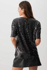 Sequin Short Sleeve Top