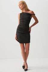 One Shoulder Ruched Mini Dress