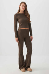 Long Sleeve Cable Knit Top