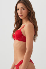 Luxe Lace Push Up Bra with Ring Detail