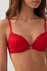 Luxe Lace Push Up Bra with Ring Detail