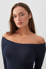 3/4 Sleeve Boat Neck Top