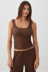 Textured Scoop Neck Tank Top