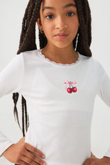 Lace Trim Long Sleeve T-Shirt