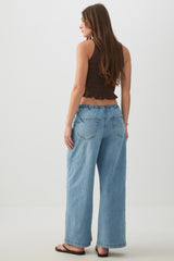 Low Rise Drawstring Wide Leg Jeans