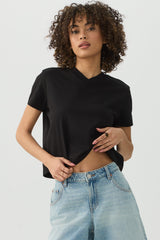 Short Length V-Neck Short Sleeve T-Shirt