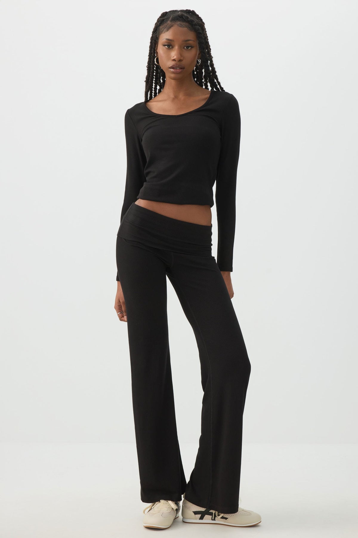 Stretch Rib Flare Leggings
