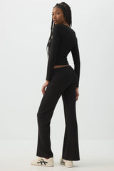 Stretch Rib Flare Leggings