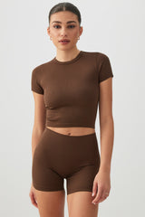 Crop Seamless Crew Neck T-Shirt