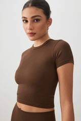 Crop Seamless Crew Neck T-Shirt