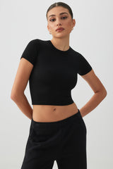 Crop Seamless Crew Neck T-Shirt