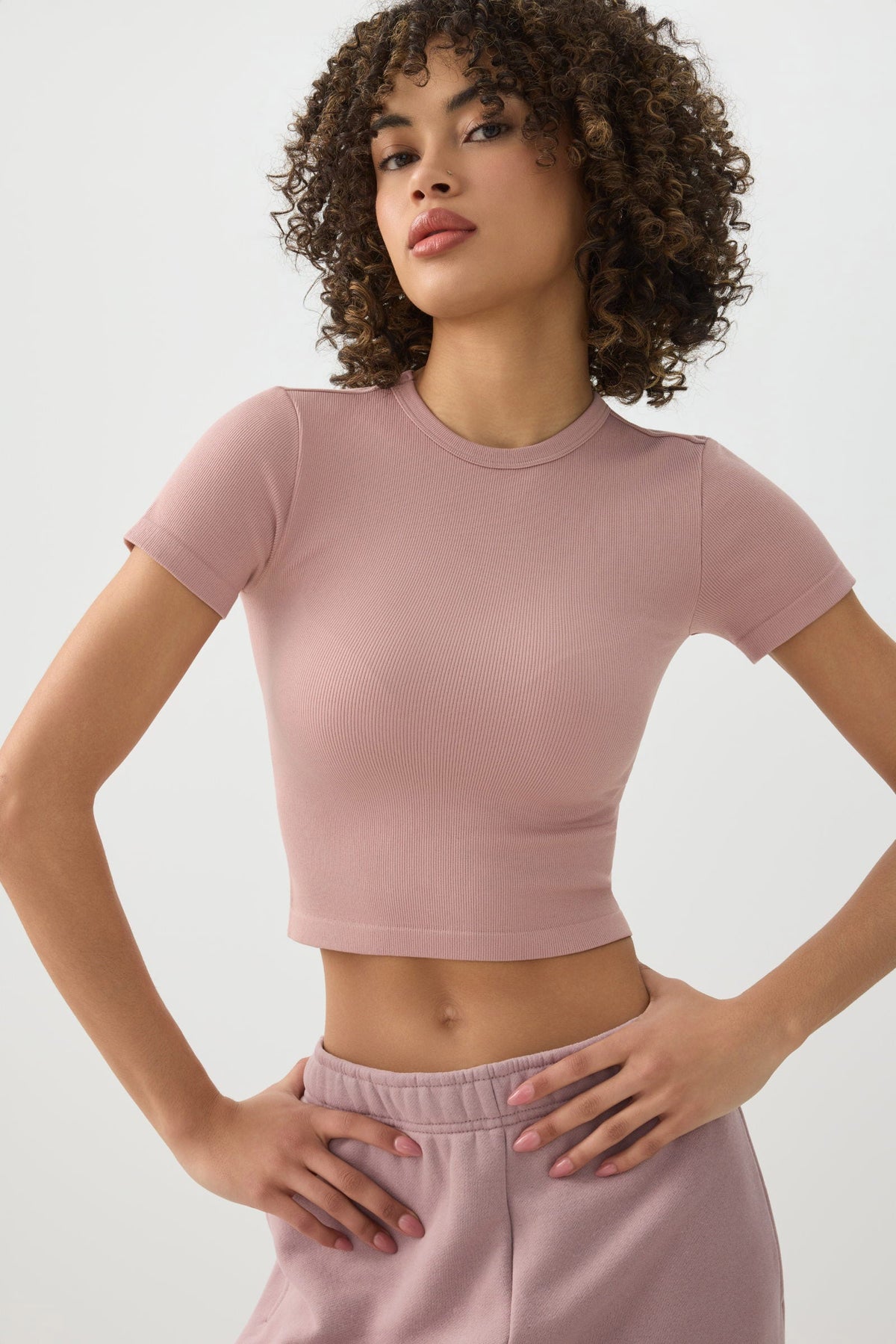 Crop Seamless Crew Neck T-Shirt