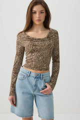 Cowl Neck Long Sleeve Top