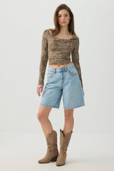 Cowl Neck Long Sleeve Top