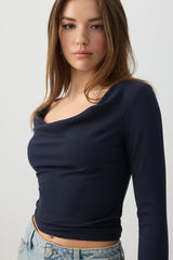 Cowl Neck Long Sleeve Top