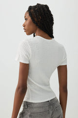 Textured Knit Short Sleeve T-Shirt