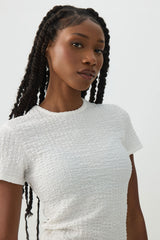 Textured Knit Short Sleeve T-Shirt
