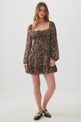 Chiffon Long Sleeve Mini Dress