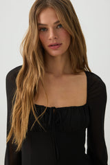 Chiffon Long Sleeve Mini Dress