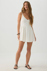 Linen Blend Mini Skater Dress
