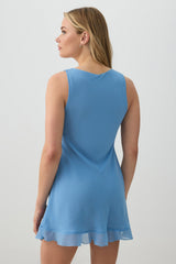 Chiffon Sleeveless Mini Dress with Ruffles