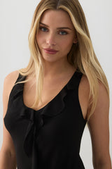 Chiffon Sleeveless Mini Dress with Ruffles