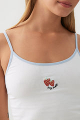 Embroidered PJ Tank Top