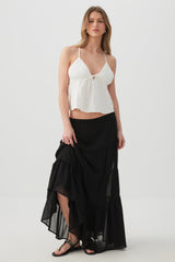 Linen Blend Babydoll Tank Top