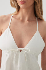 Linen Blend Babydoll Tank Top