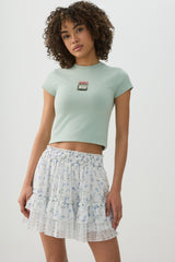 Chiffon Tiered Mini Skirt
