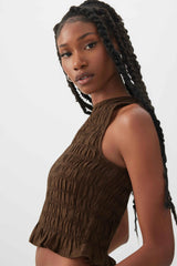 Smocked Crop Tank Top