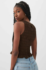 Smocked Crop Tank Top