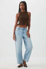 Smocked Crop Tank Top