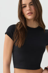 Basic Crop Cap Sleeve T-Shirt