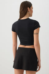 Basic Crop Cap Sleeve T-Shirt