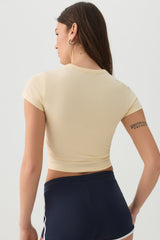 Basic Crop Cap Sleeve T-Shirt