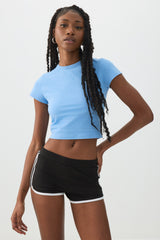 Basic Crop Cap Sleeve T-Shirt