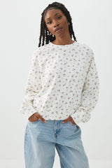 Printed French Terry Crew Neck Sweatshirt