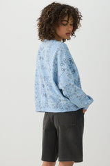 Printed French Terry Crew Neck Sweatshirt
