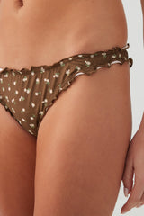 Floral Cheeky Bikini Bottom with Ruffles