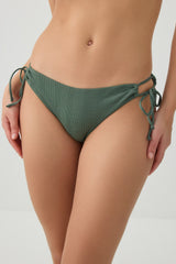 Rib Bikini Bottom with Contrast Binding