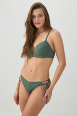 Rib Bikini Bottom with Contrast Binding