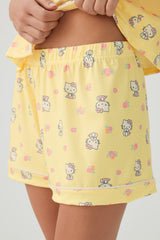 Printed Notch Collar Pajama Set