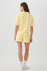 Printed Notch Collar Pajama Set