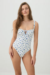 Fruit Print Milkmaid One Piece Swimsuit