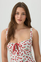 Fruit Print Milkmaid One Piece Swimsuit
