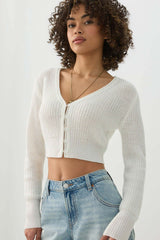 Crop V-Neck Cardigan